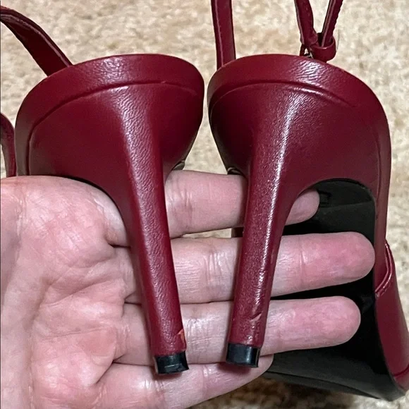 Calvin Klein Burgundy Slingback Heels - Picture 9 of 10